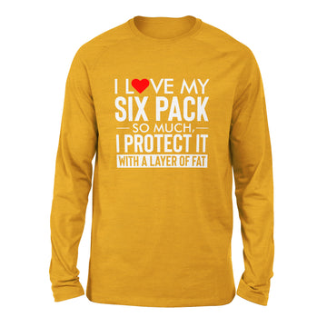 I Love My Six Pack And I Protect It With My Layer Of Fat Men/Unisex Drop Shoulder Sweatshirt in Heather Mustard color